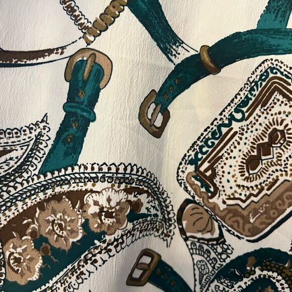 Vintage Nikki Women’s gold tone Button Belt  silky feel Blouse.  Size XL. - Picture 4 of 7